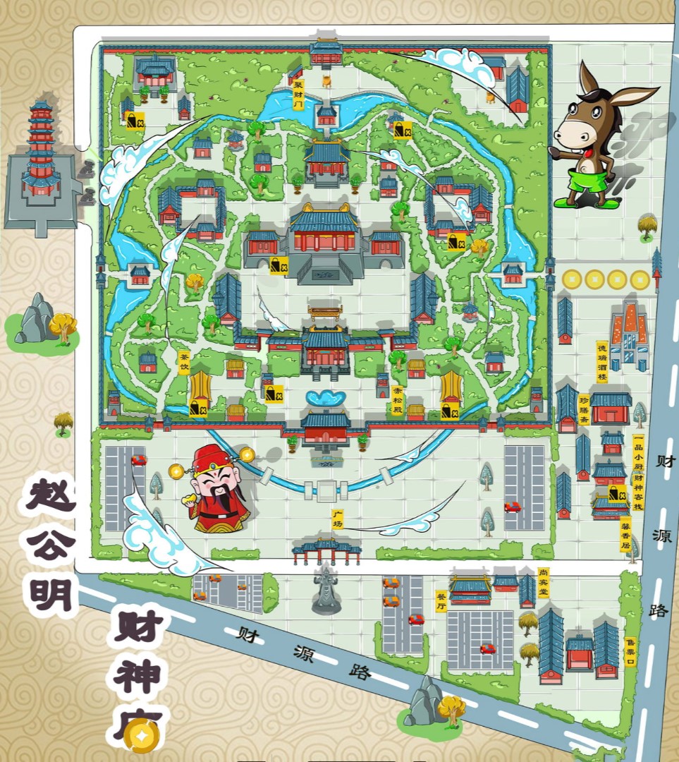 玄武寺庙类手绘地图